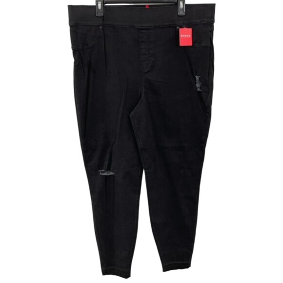 NWT SPANX Vintage Black Distressed Ankle Skinny Pull On Stretch Jeggings Size 3X - Picture 2 of 11